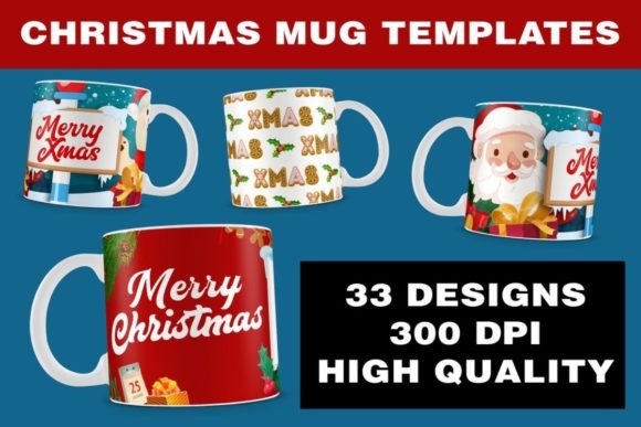 33 Christmas Mug Sublimation Templates for Holiday Creations