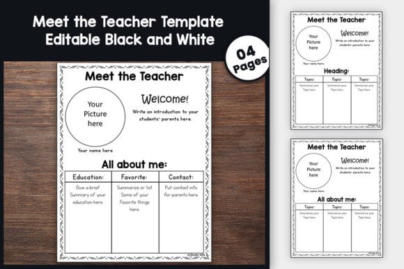 Editable Meet the Teacher Templates B&W: Your Back-to-School Blueprint