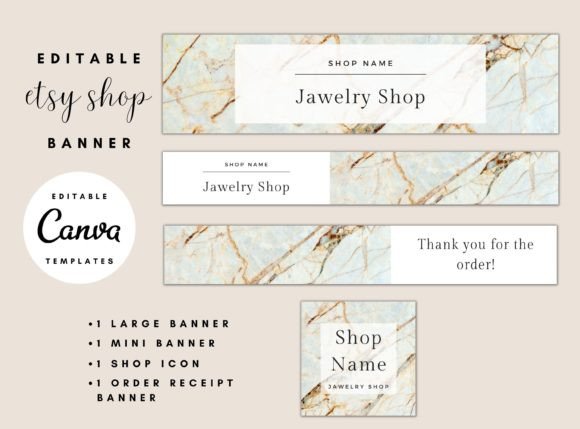 Elegant Marble Etsy Shop Banner Templates
