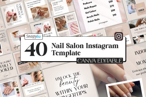 Elevate Your Aesthetic: Nail Salon Instagram Canva Templates