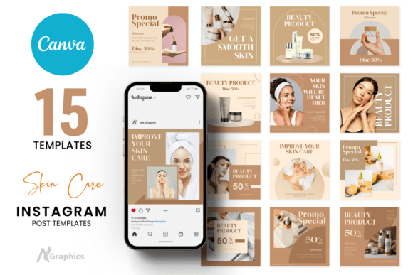 Elevate Your Beauty Brand with 15 Skin Care Instagram Post Templates
