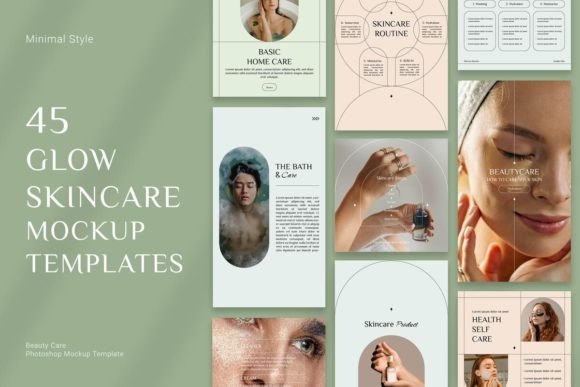 Elevate Your Brand with 45 Glow Skincare Mockup Templates