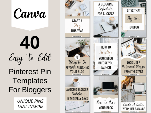 Elevate Your Pinterest Strategy with Beige Canva Templates