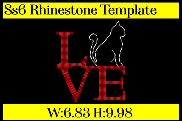 Love Cat Rhinestone Templates: A Rare Design for Crafters