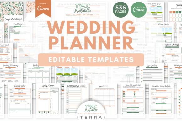 Wedding Planner Canva Templates | TERRA: Your Dream Wedding, Organized