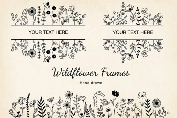 Wildflowers Frame & Border Templates for Creative Projects